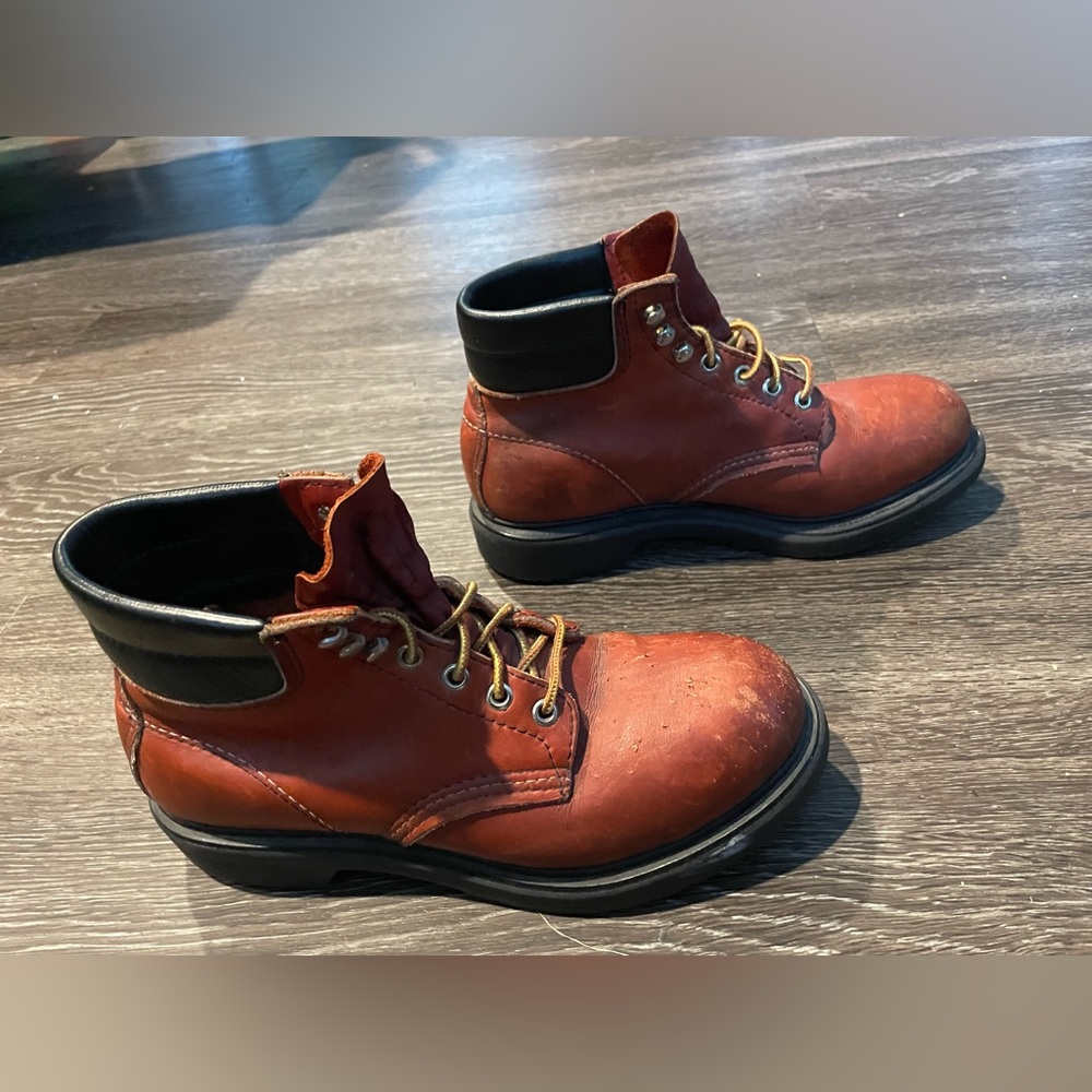 Vintage Red Wing Steel Toe Work Boots ANSI Z41 PT91 M1/75 C/75 Size 7.5